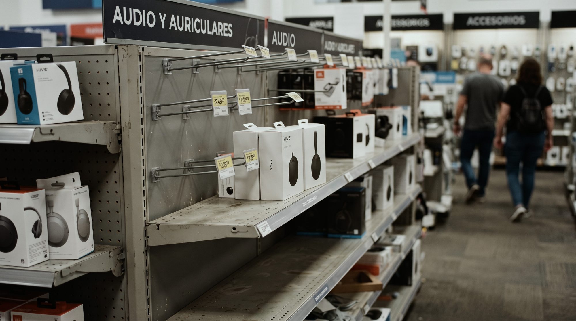 Góndola con quiebres de stock y precios mal ubicados en el punto de venta